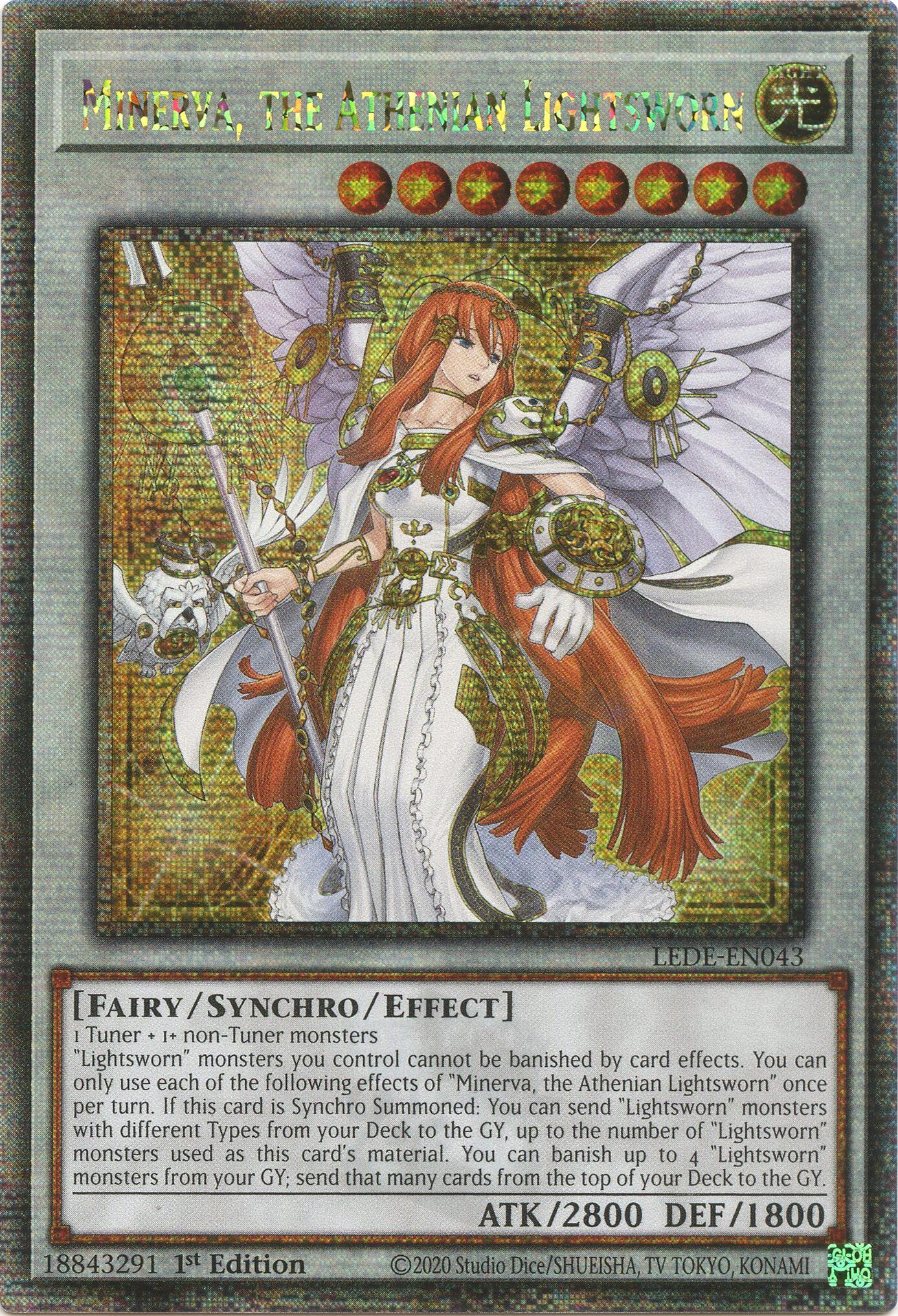 Minerva, the Athenian Lightsworn (Quarter Century Secret Rare) [LEDE-EN043] Quarter Century Secret Rare | Exor Games Dartmouth