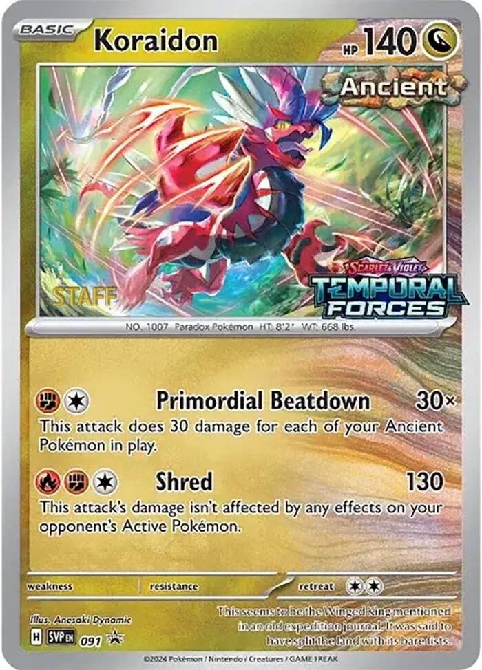 Koraidon (091) (Stamped) (Staff) [Scarlet & Violet: Black Star Promos] | Exor Games Dartmouth