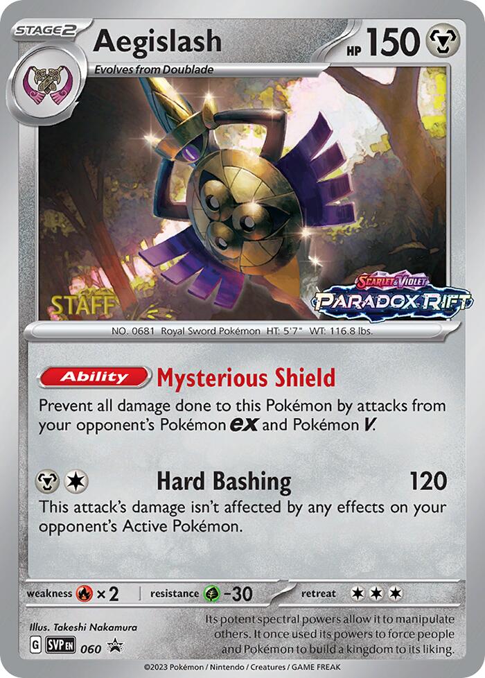 Aegislash (060) (Staff Prerelease Promo) [Scarlet & Violet: Black Star Promos] | Exor Games Dartmouth