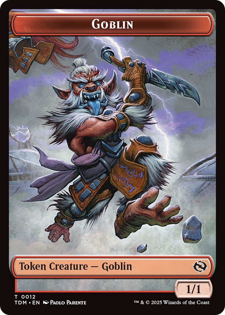 Goblin // Warrior Double-Sided Token [Tarkir: Dragonstorm Tokens] | Exor Games Dartmouth