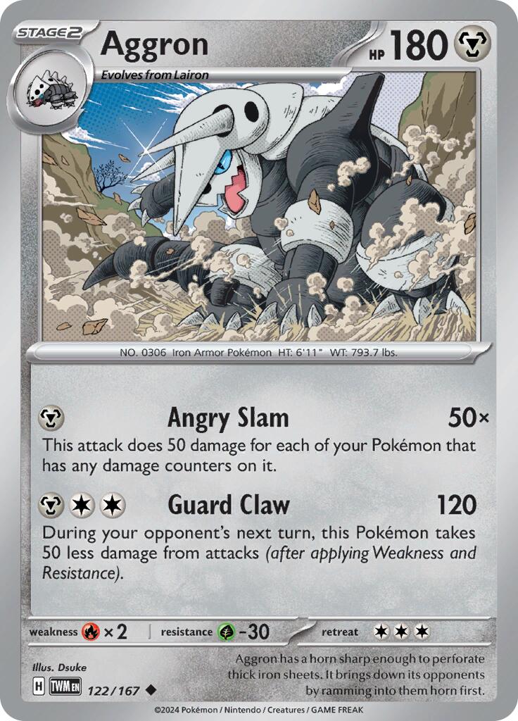 Aggron (122/167) [Scarlet & Violet: Twilight Masquerade] | Exor Games Dartmouth