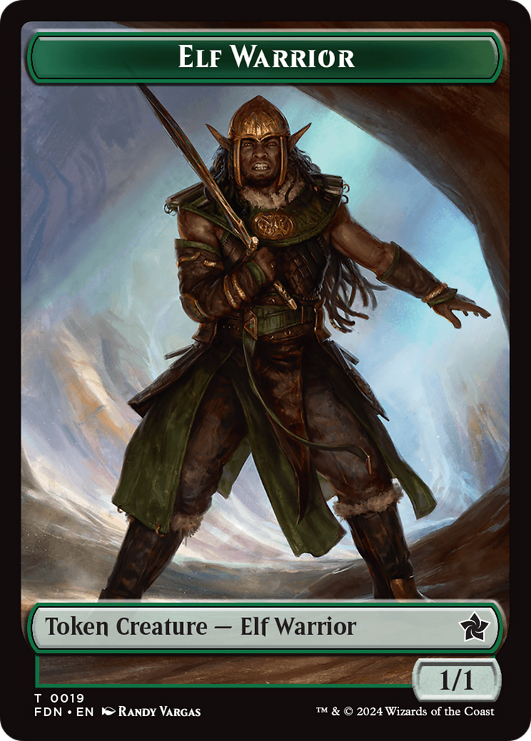 Elf Warrior // Rat (0030) Double-Sided Token [Foundations Tokens] | Exor Games Dartmouth