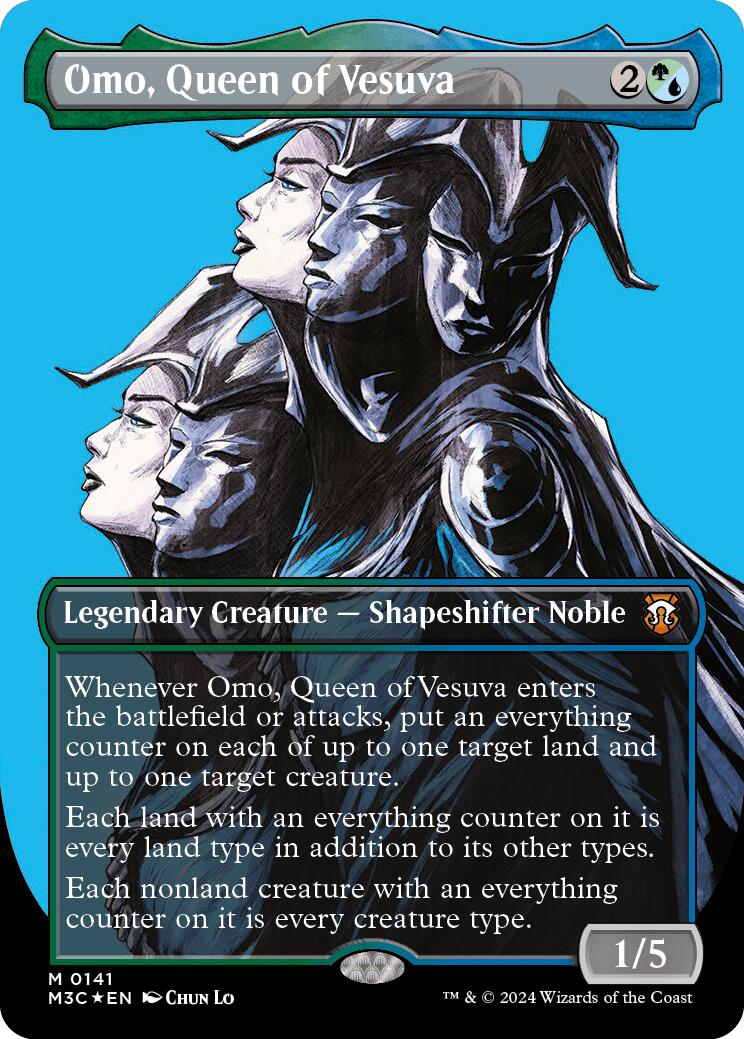 Omo, Queen of Vesuva (Borderless) (Ripple Foil) [Modern Horizons 3 Commander] | Exor Games Dartmouth