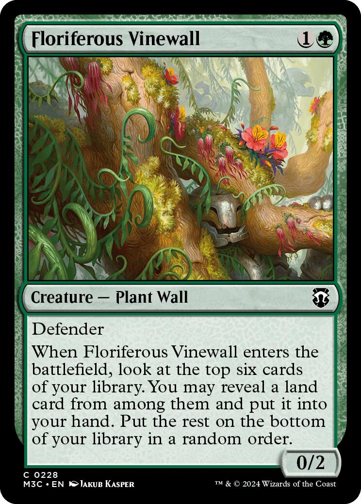 Floriferous Vinewall [Modern Horizons 3 Commander] | Exor Games Dartmouth