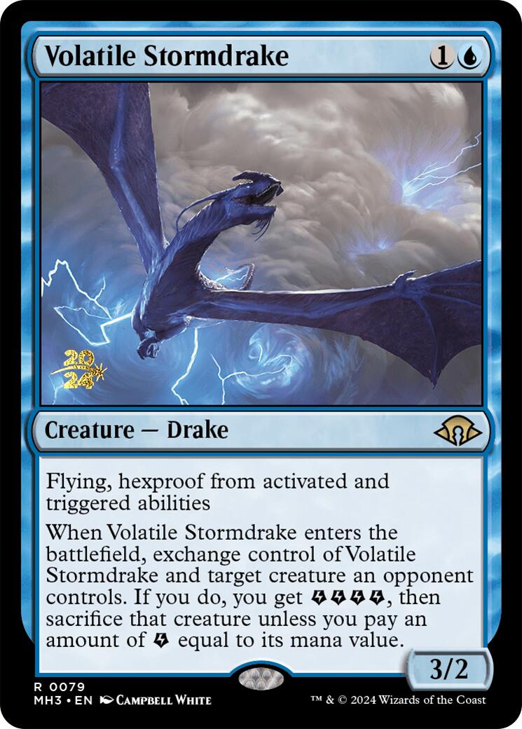 Volatile Stormdrake [Modern Horizons 3 Prerelease Promos] | Exor Games Dartmouth