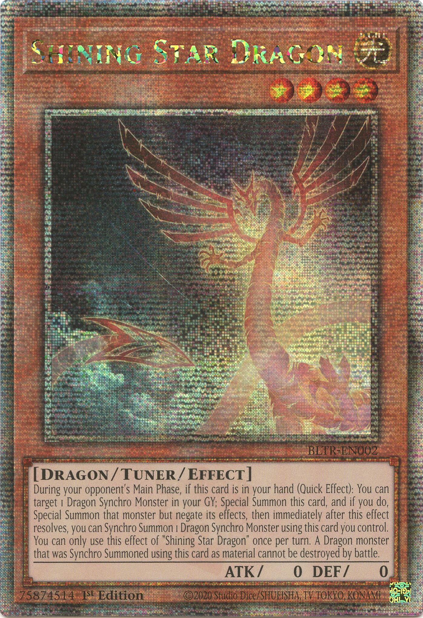 Shining Star Dragon (Quarter Century Secret Rare) [BLTR-EN002] Quarter Century Secret Rare | Exor Games Dartmouth