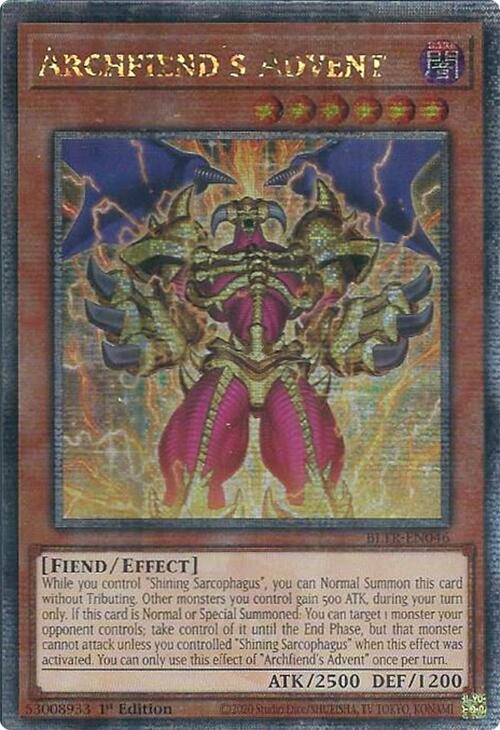 Archfiend's Advent (Quarter Century Secret Rare) [BLTR-EN046] Quarter Century Secret Rare | Exor Games Dartmouth