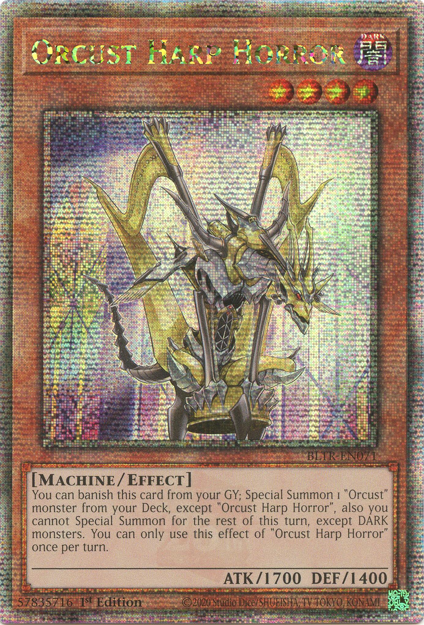 Orcust Harp Horror (Quarter Century Secret Rare) [BLTR-EN071] Quarter Century Secret Rare | Exor Games Dartmouth
