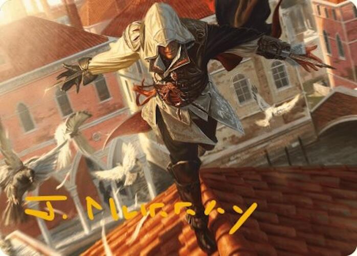 Ezio, Blade of Vengeance Art Card (Gold-Stamped Signature) [Assassin's Creed Art Series] | Exor Games Dartmouth