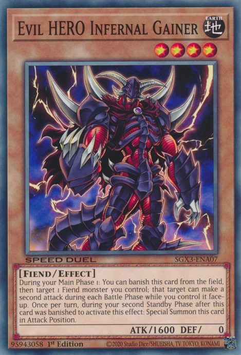 Evil HERO Infernal Gainer [SGX3-ENA07] Common | Exor Games Dartmouth