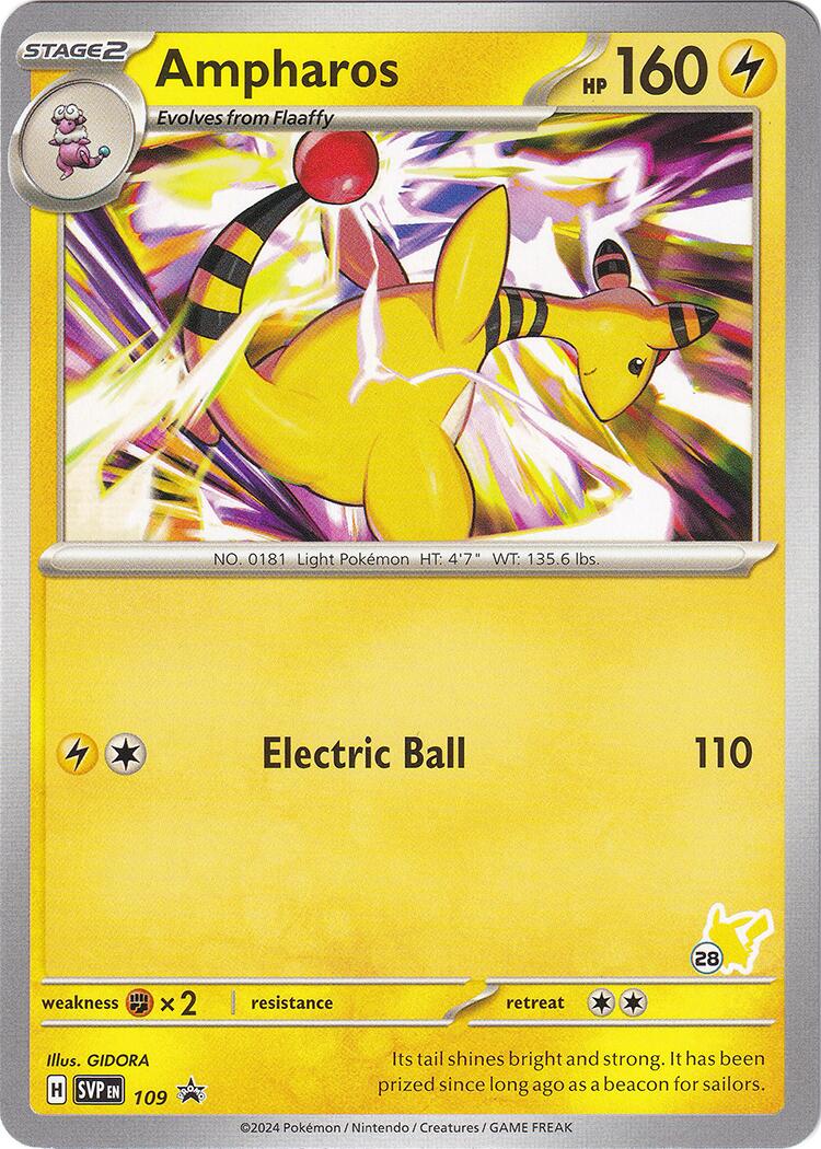 Ampharos (109) (Pikachu Stamp #28) [Battle Academy 2024] | Exor Games Dartmouth