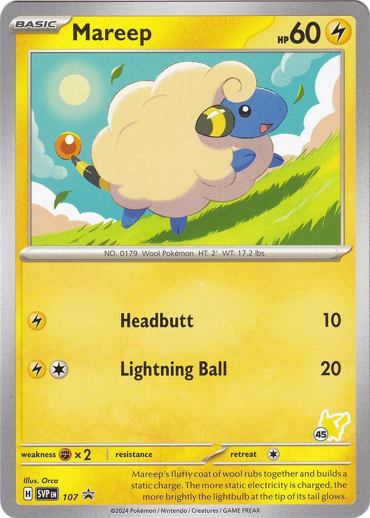 Mareep (107) (Pikachu Stamp #45) [Battle Academy 2024] | Exor Games Dartmouth