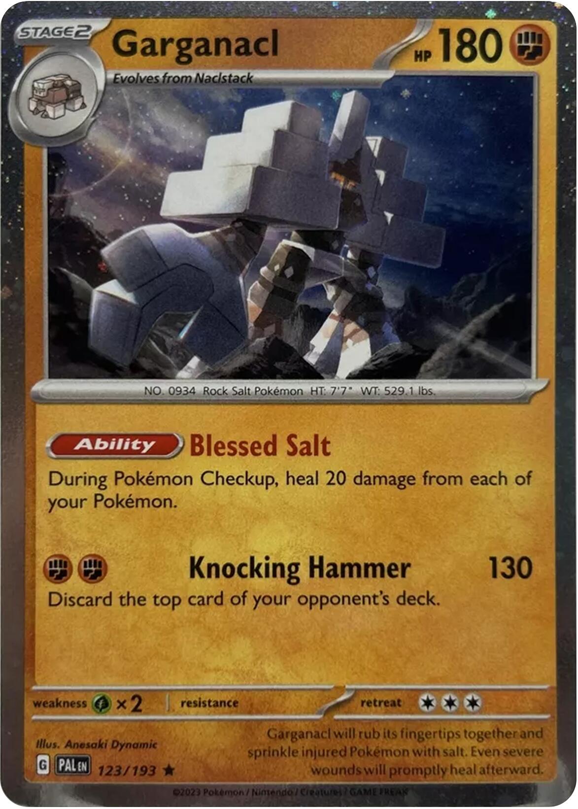 Garganacl (123/193) (Cosmo Holo) [Scarlet & Violet: Paldea Evolved] | Exor Games Dartmouth