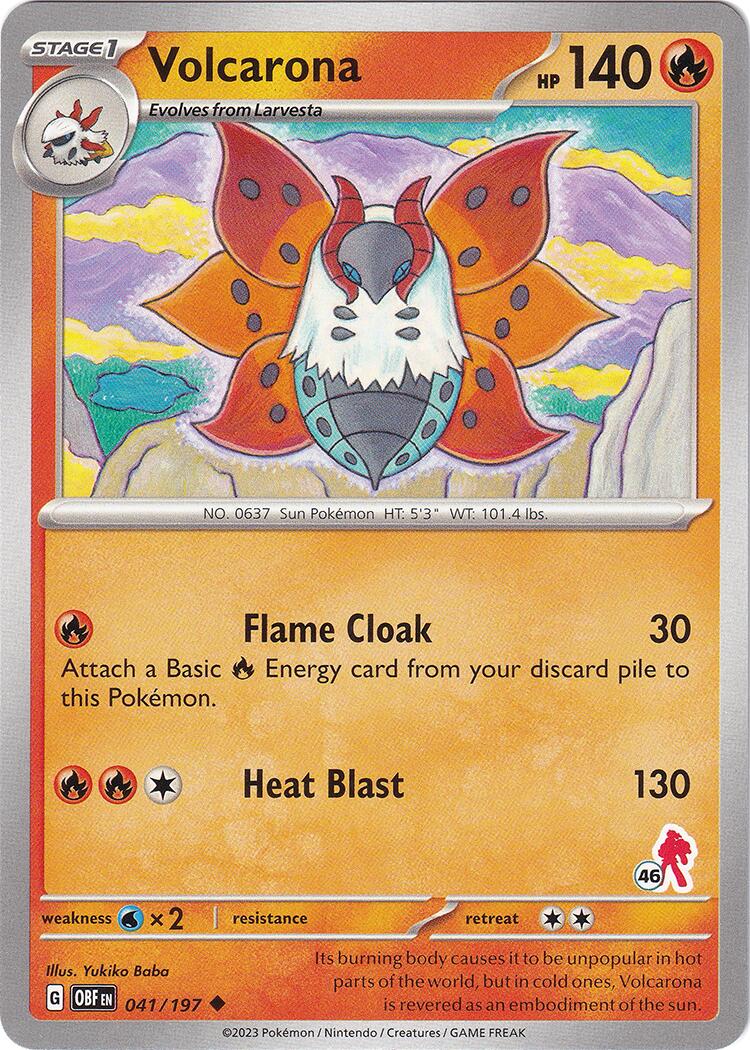 Volcarona (041/197) (Armarouge Stamp #46) [Battle Academy 2024] | Exor Games Dartmouth