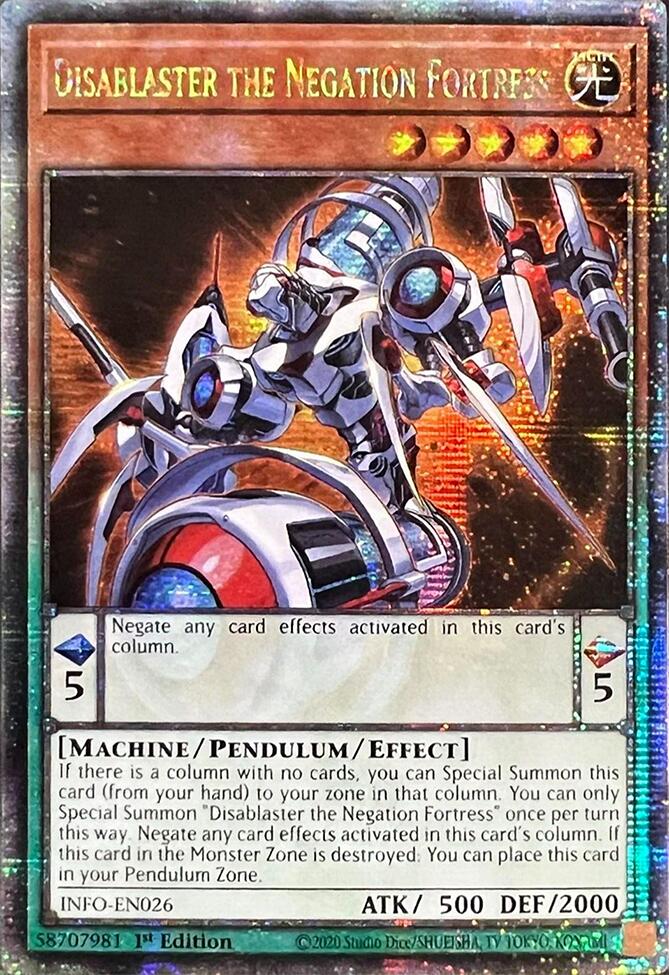 Disablaster the Negation Fortress (Quarter Century Secret Rare) [INFO-EN026] Quarter Century Secret Rare | Exor Games Dartmouth