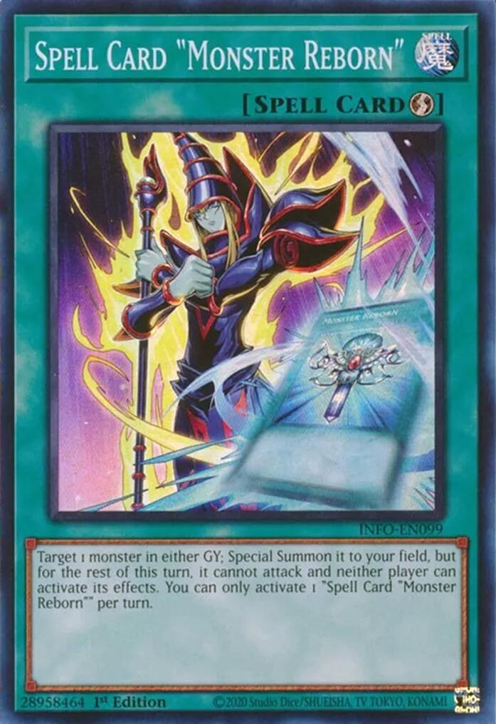Spell Card "Monster Reborn" [INFO-EN099] Super Rare | Exor Games Dartmouth