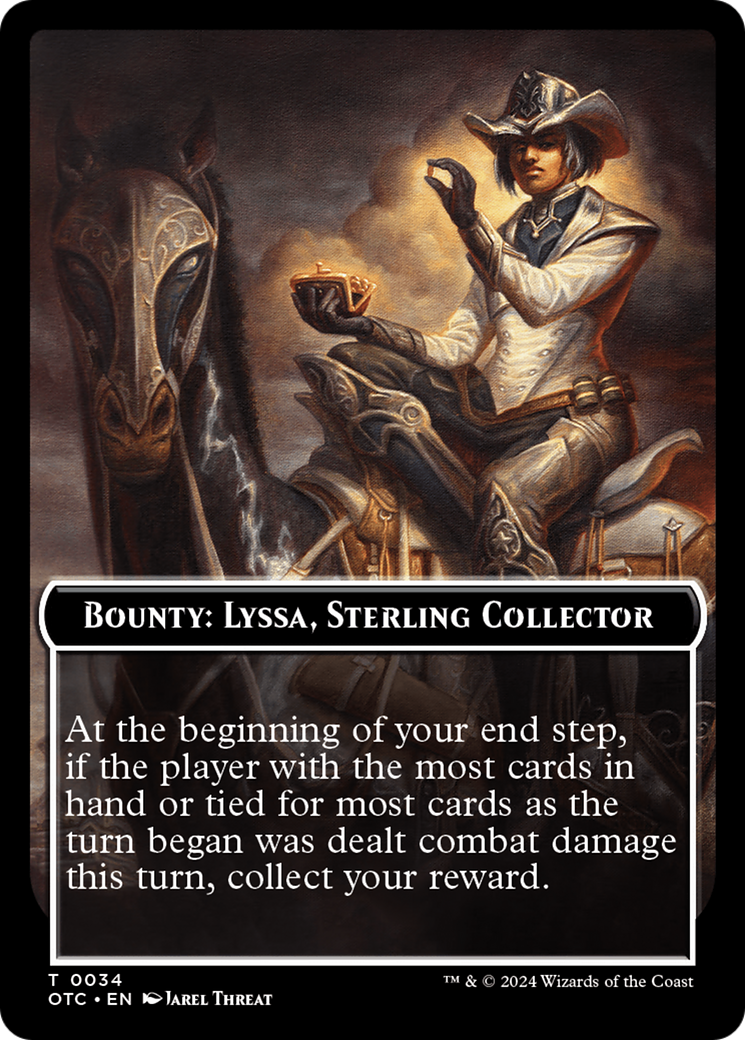 Bounty: Lyssa, Sterling Collector // Bounty Rules Double-Sided Token [Outlaws of Thunder Junction Commander Tokens] | Exor Games Dartmouth