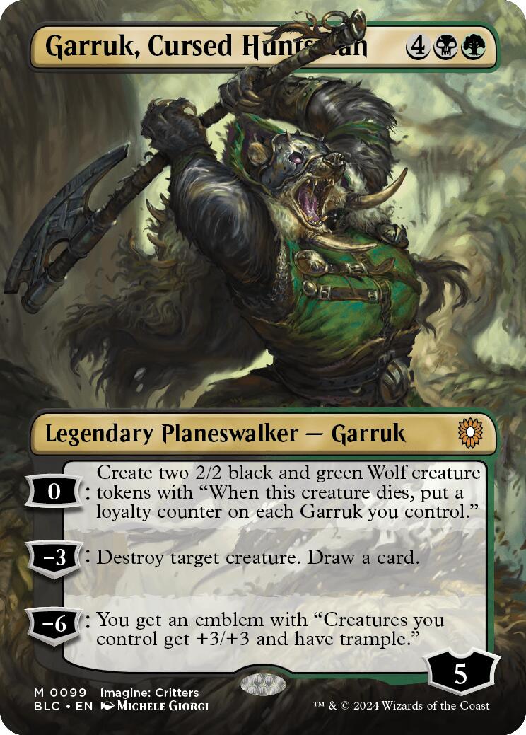 Garruk, Cursed Huntsman (Borderless) [Bloomburrow Commander] | Exor Games Dartmouth