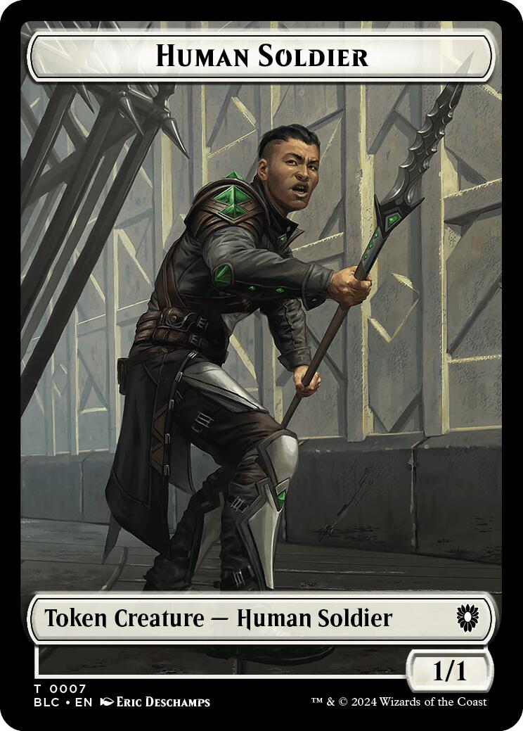 Human Soldier // Wolf (035) Double-Sided Token [Bloomburrow Commander Tokens] | Exor Games Dartmouth