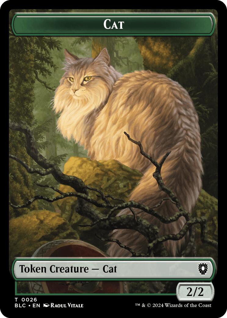 Cat // Beast (025) Double-Sided Token [Bloomburrow Commander Tokens] | Exor Games Dartmouth