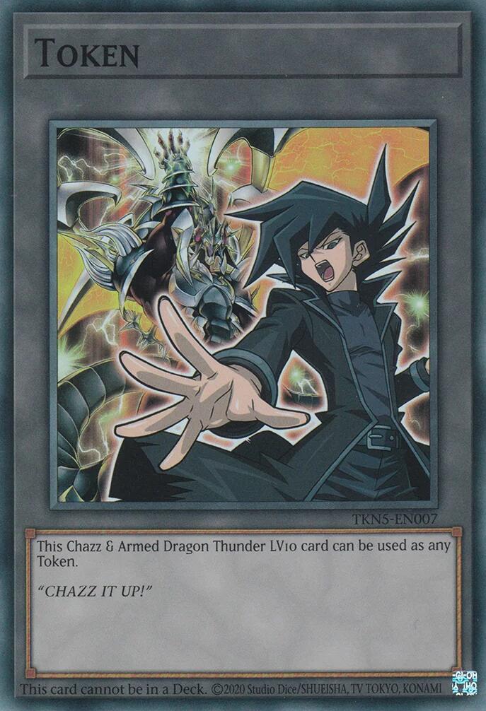 Token: Chazz & Armed Dragon Thunder LV10 [TKN5-EN007] Super Rare | Exor Games Dartmouth