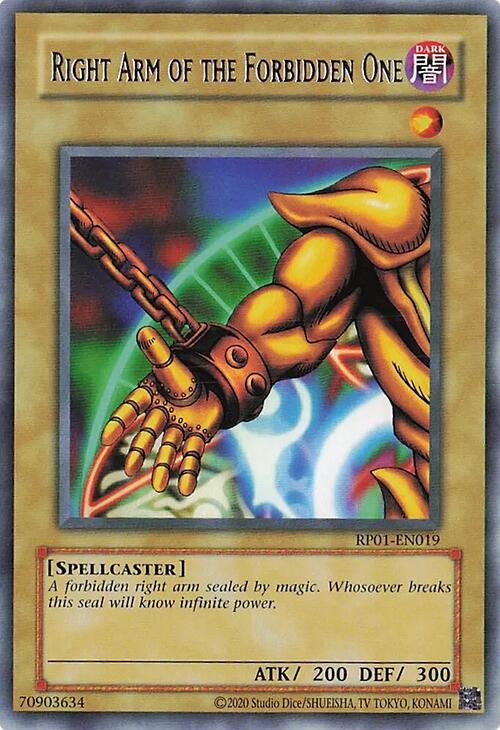 Right Arm of the Forbidden One [RP01-EN019] Rare | Exor Games Dartmouth