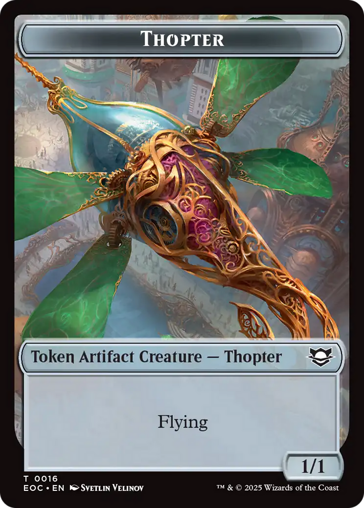 Thopter // Gnome Double-Sided Token [Edge of Eternities Commander Tokens] | Exor Games Dartmouth