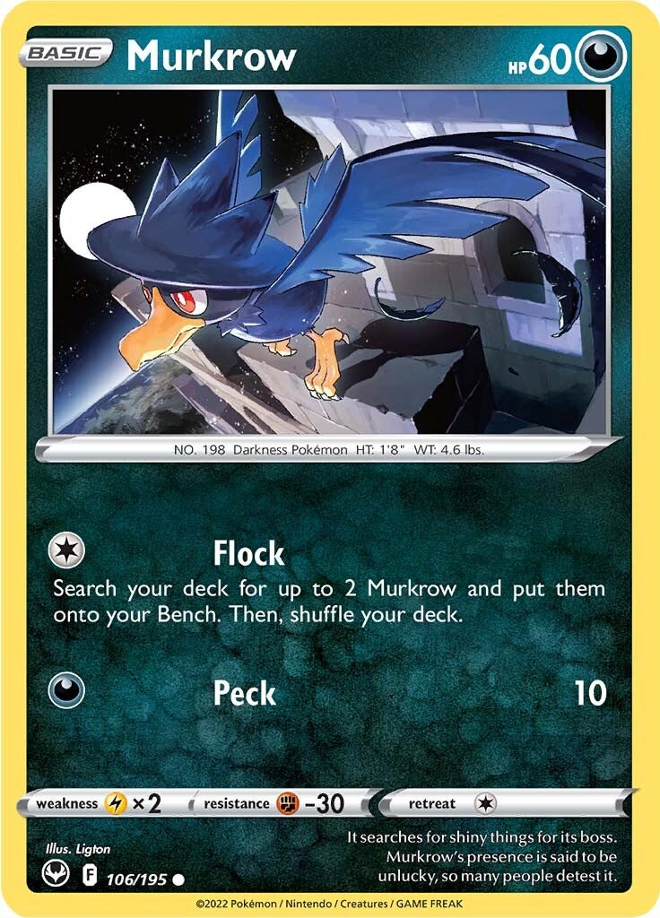 Murkrow (106/195) [Sword & Shield: Silver Tempest] | Exor Games Dartmouth