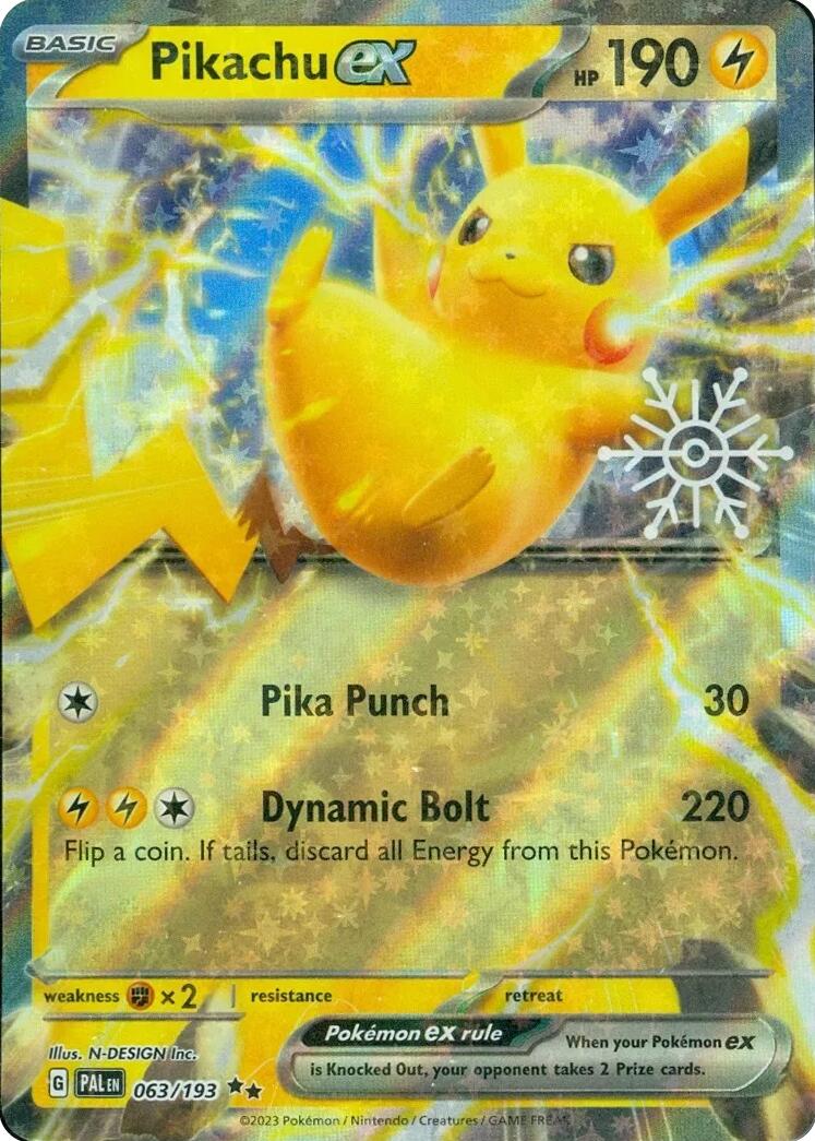 Pikachu ex (063/193) (Holiday Calendar) [Miscellaneous Cards] | Exor Games Dartmouth