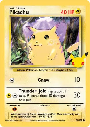 Pikachu (58/102) (25th Anniversary) (Jumbo Card) [Celebrations: 25th Anniversary] | Exor Games Dartmouth