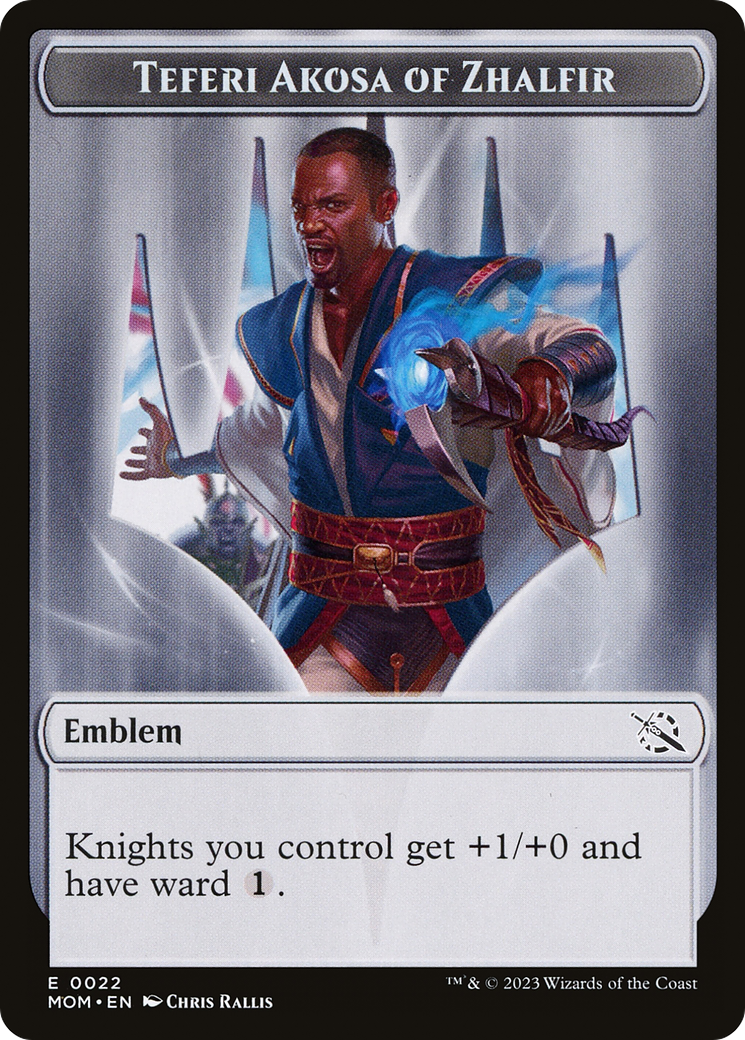 Treasure (21) // Teferi Akosa of Zhalfir Emblem Double-Sided Token [March of the Machine Tokens] | Exor Games Dartmouth