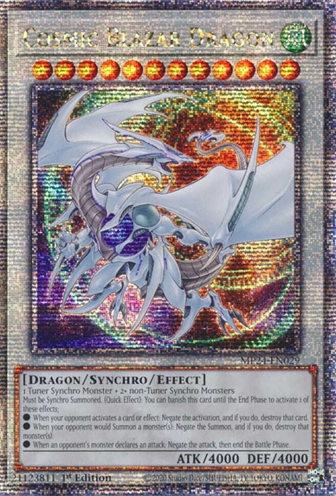 Cosmic Blazar Dragon [MP24-EN029] Quarter Century Secret Rare | Exor Games Dartmouth