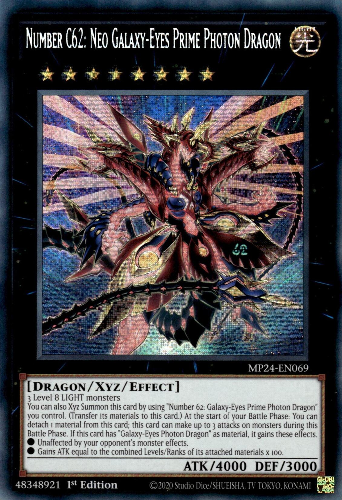 Number C62: Neo Galaxy-Eyes Prime Photon Dragon [MP24-EN069] Prismatic Secret Rare | Exor Games Dartmouth