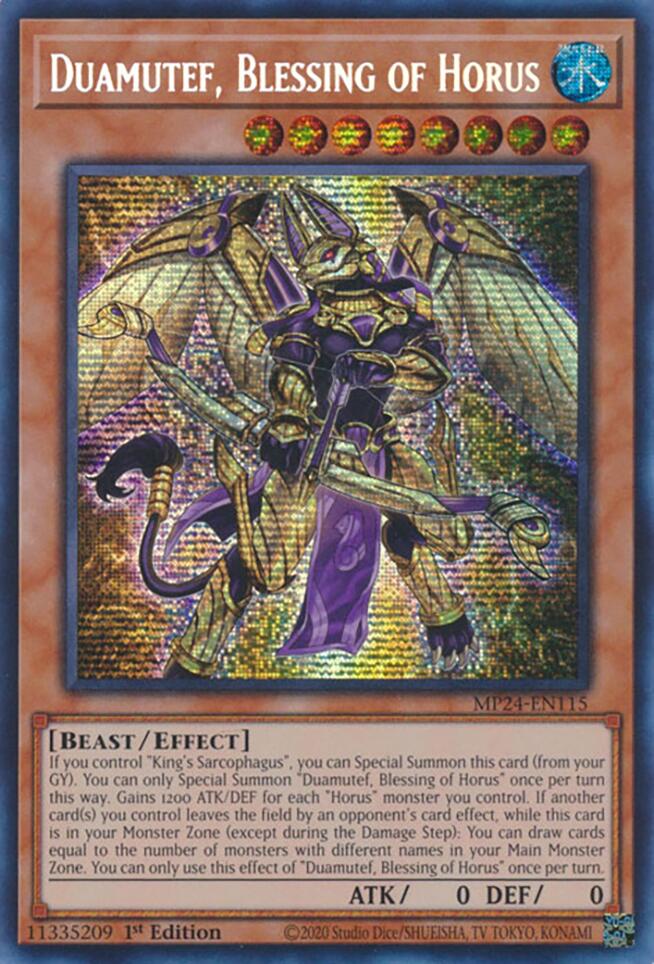 Duamutef, Blessing of Horus [MP24-EN115] Prismatic Secret Rare | Exor Games Dartmouth