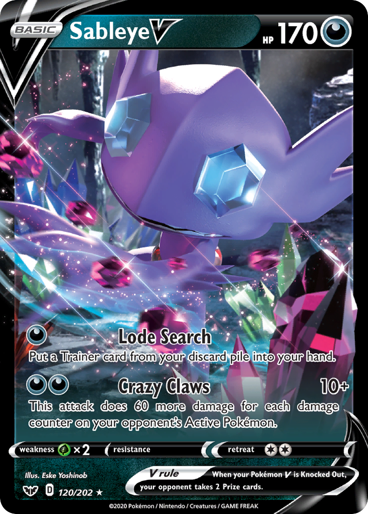 Sableye V (120/202) [Sword & Shield: Base Set] | Exor Games Dartmouth