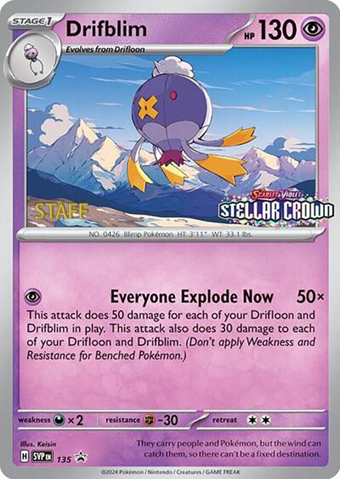 Drifblim (135) (Staff Promo) [Scarlet & Violet: Black Star Promos] | Exor Games Dartmouth