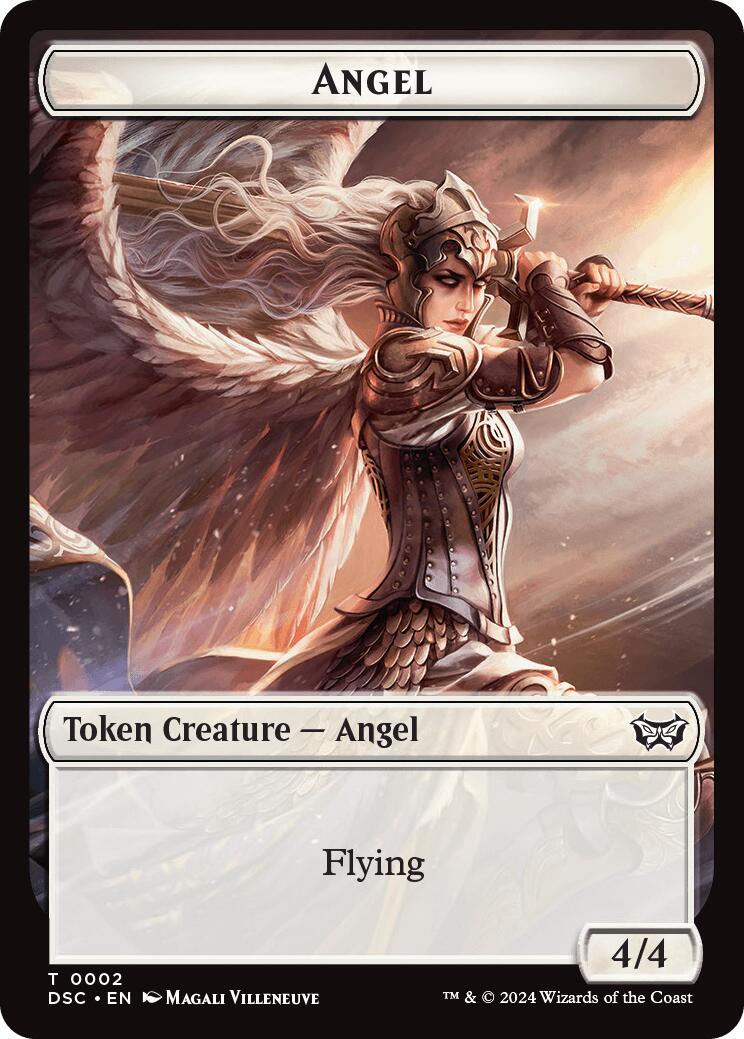 Angel // Glimmer Double-Sided Token [Duskmourn: House of Horror Commander Tokens] | Exor Games Dartmouth