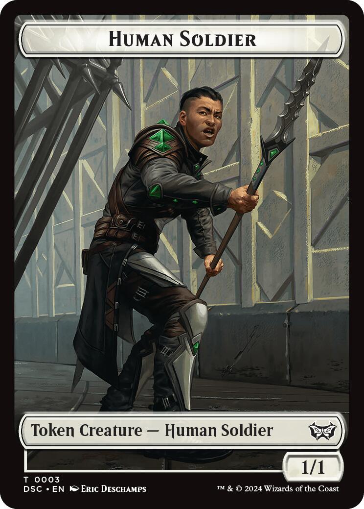 Human Soldier // Scarecrow Double-Sided Token [Duskmourn: House of Horror Commander Tokens] | Exor Games Dartmouth