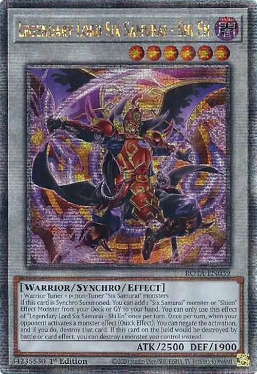 Legendary Lord Six Samurai - Shi En (Quarter Century Secret Rare) [ROTA-EN039] Quarter Century Secret Rare | Exor Games Dartmouth