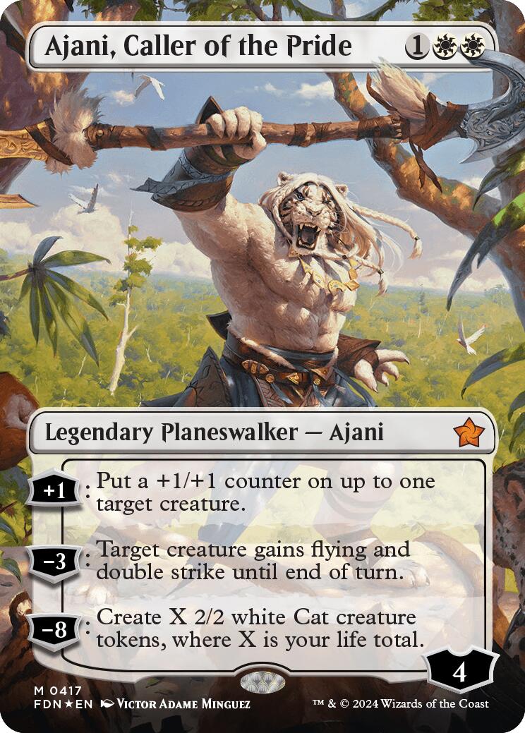 Ajani, Caller of the Pride (Borderless) (Mana Foil) [Foundations] | Exor Games Dartmouth