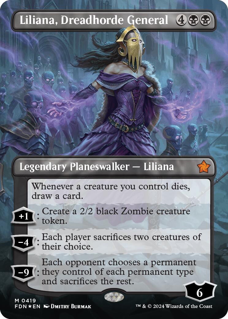 Liliana, Dreadhorde General (Borderless) (Mana Foil) [Foundations] | Exor Games Dartmouth