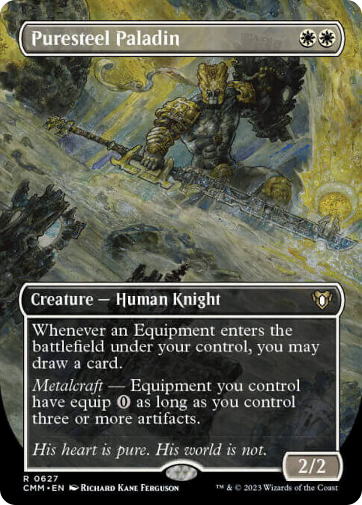 Puresteel Paladin (Borderless Alternate Art) [Commander Masters] | Exor Games Dartmouth