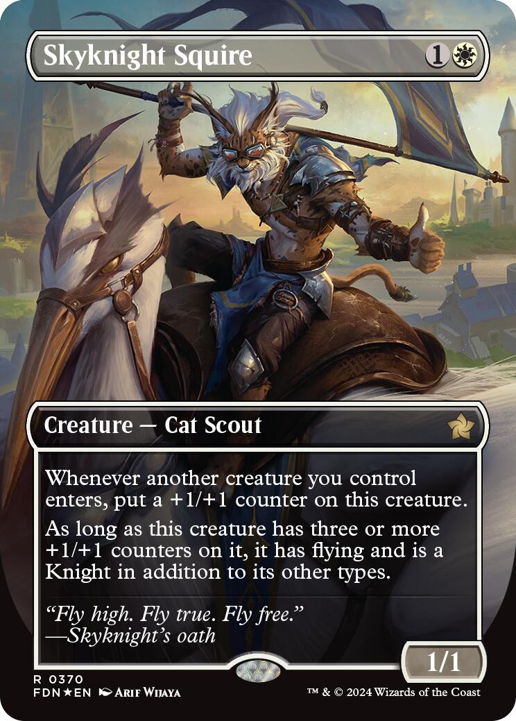 Skyknight Squire (Borderless) (Mana Foil) [Foundations] | Exor Games Dartmouth