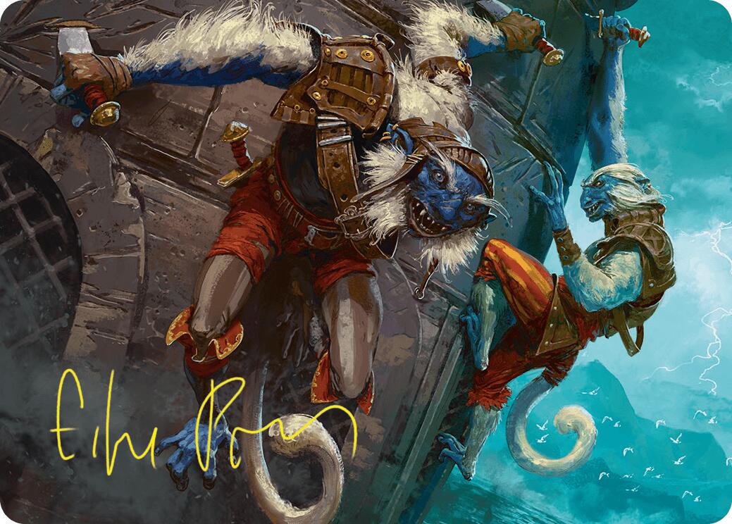 Goblin Boarders Art Card (11/54) (Gold-Stamped Signature) [Foundations Art Series] | Exor Games Dartmouth