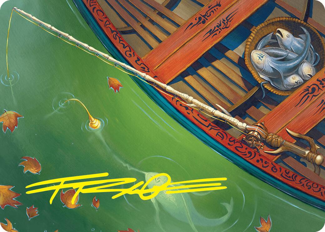 Fishing Pole Art Card (18/54) (Gold-Stamped Signature) [Foundations Art Series] | Exor Games Dartmouth