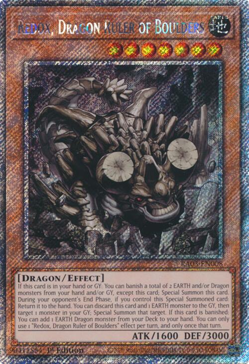 Redox, Dragon Ruler of Boulders (Platinum Secret Rare) [RA03-EN008] Platinum Secret Rare | Exor Games Dartmouth
