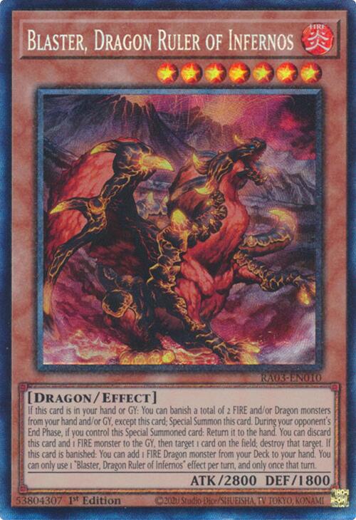 Blaster, Dragon Ruler of Infernos (CR) [RA03-EN010] Prismatic Collector's Rare | Exor Games Dartmouth