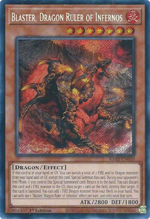 Blaster, Dragon Ruler of Infernos (Secret Rare) [RA03-EN010] Secret Rare | Exor Games Dartmouth