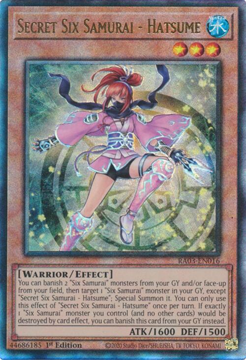Secret Six Samurai - Hatsume (UTR) [RA03-EN016] Prismatic Ultimate Rare | Exor Games Dartmouth