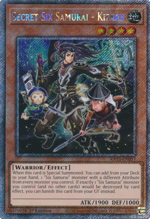 Secret Six Samurai - Kizaru (Platinum Secret Rare) [RA03-EN017] Platinum Secret Rare | Exor Games Dartmouth